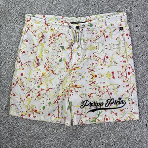 Philipp Plein Swim Shorts Mens XXL Summer Beach Abstract "My Colors" Lined Splat